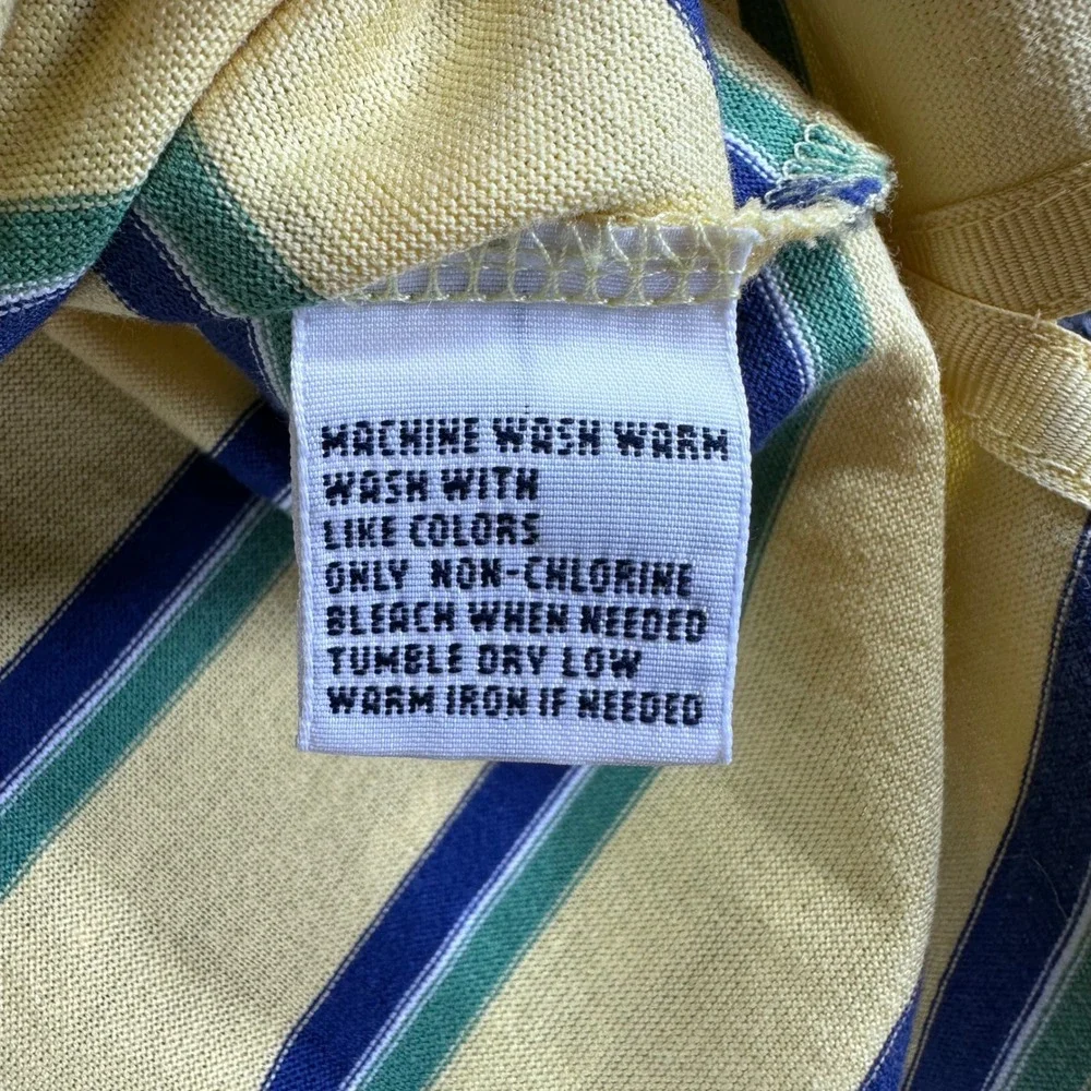 Polo Ralph Lauren Polo Shirt Mens M Medium Yellow Striped Golf Pima Cotton